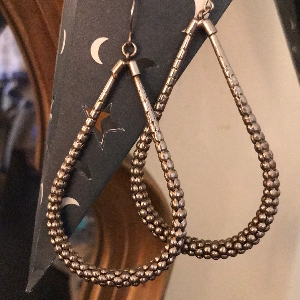light gold large tear drop earrings